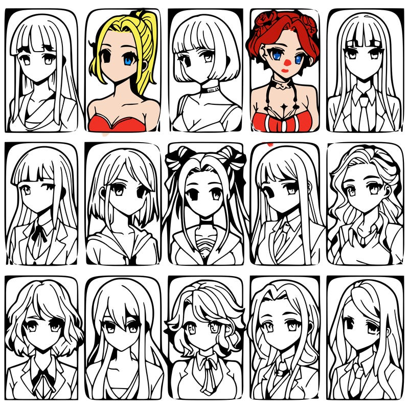 girls that look diffrent anime