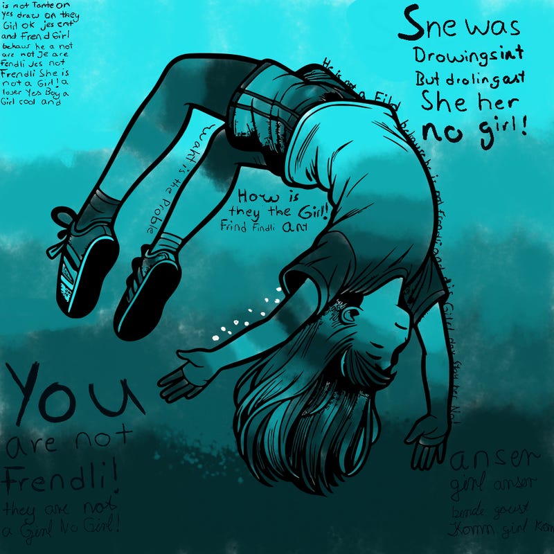 realistic girl doing a backflip