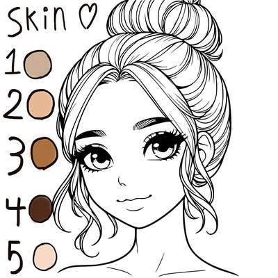 realistic pretty girl with hair in bun