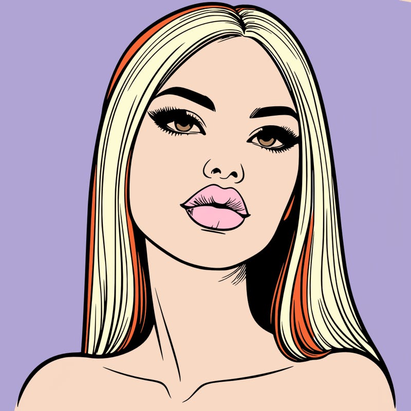 realistic woman with full lips