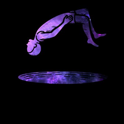 human backflipping on a trampoline