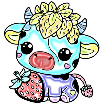 cute strawberry cow