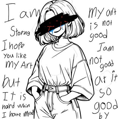 realistic girl with baggy shirt