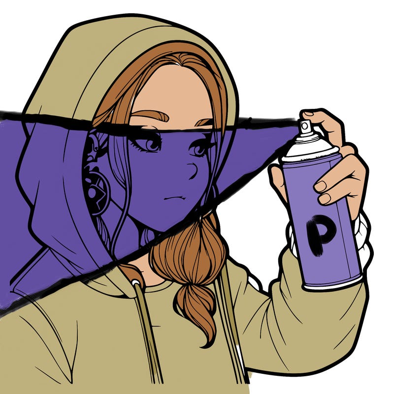 a realistic girl, spray painting