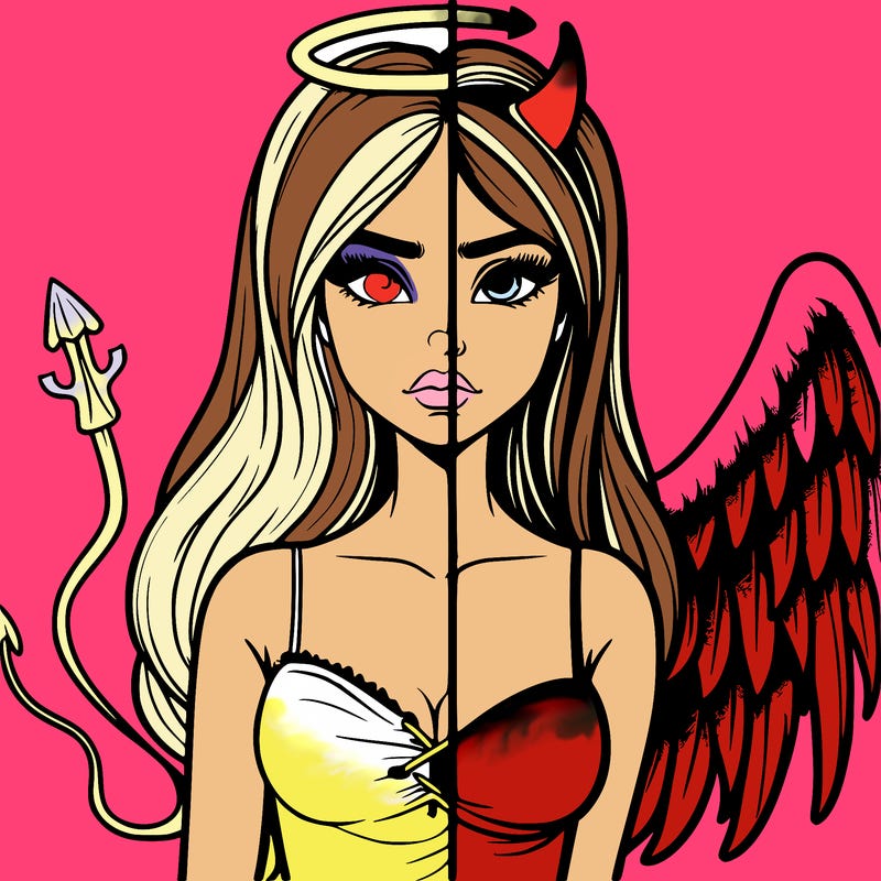 devil vs angel realistic girl