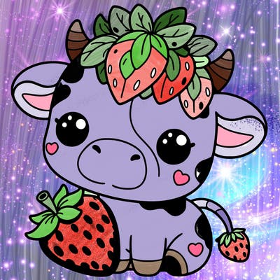 cute strawberry cow