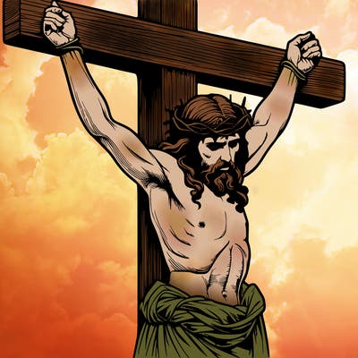 jesus realistic on the cross