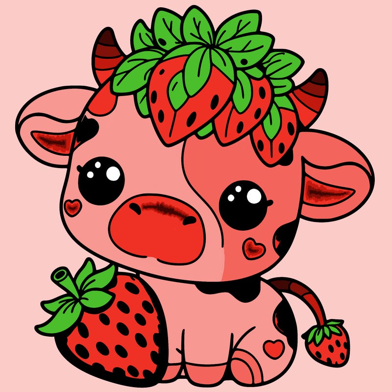 cute strawberry cow