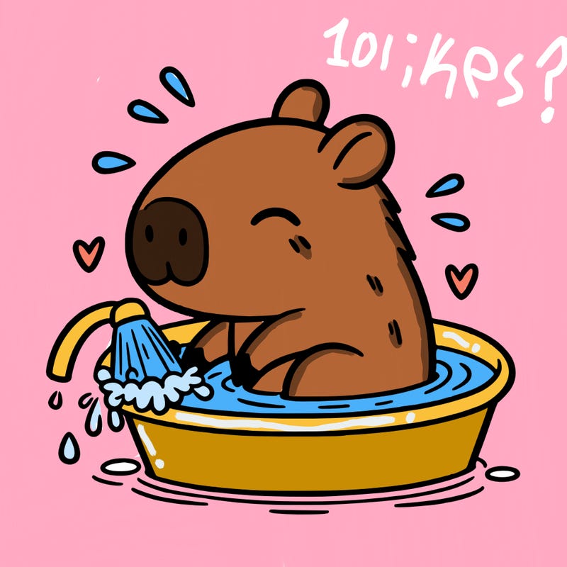 capybara taking a bath