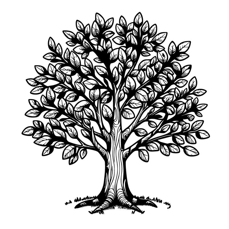 realistic tree with leaves