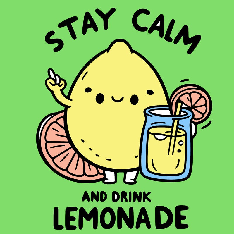 stay calm and drink lemonade