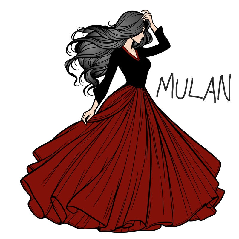 realistic woman with dress flowing in the wind