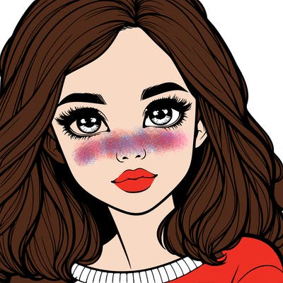 realistic girl whith cute eyes