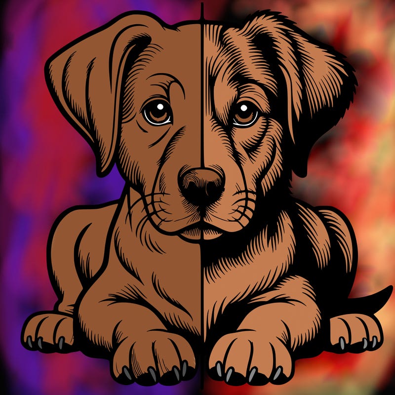 realistic dog split picture