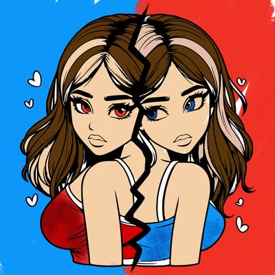 realistic girl split