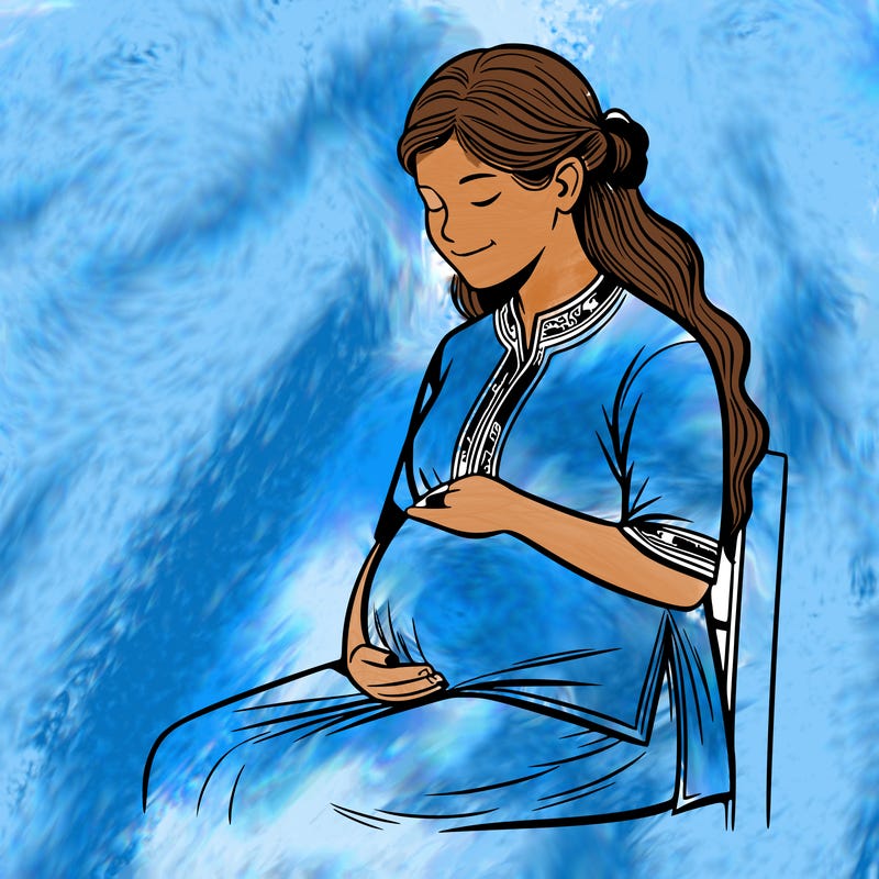 realistic pregnant woman