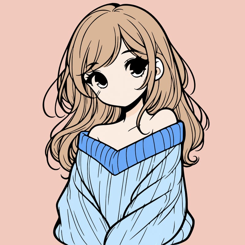 shy pretty girl wearing a sweater that is falling off one shoulder portrait