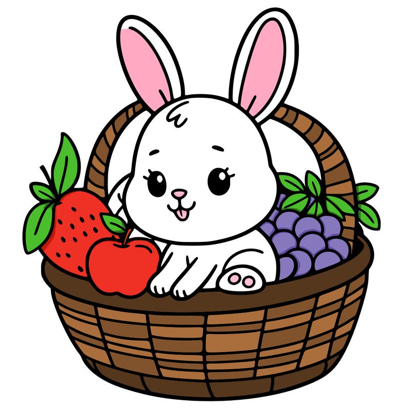 bunny in a fruit basket