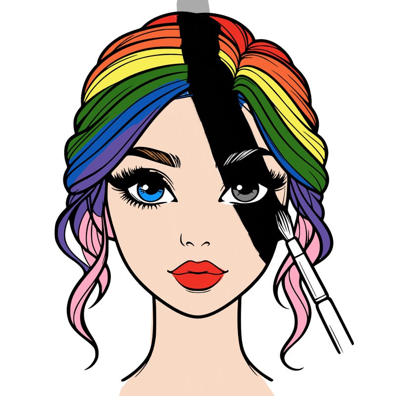 realistic person with makeup