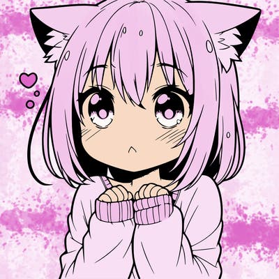 shy anime catgirl