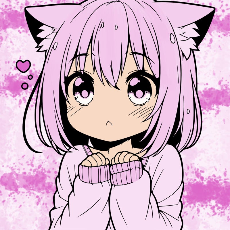 shy anime catgirl