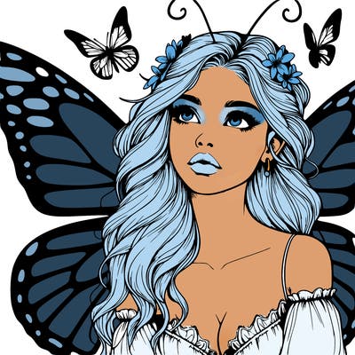 butterfly fairy realistic girl