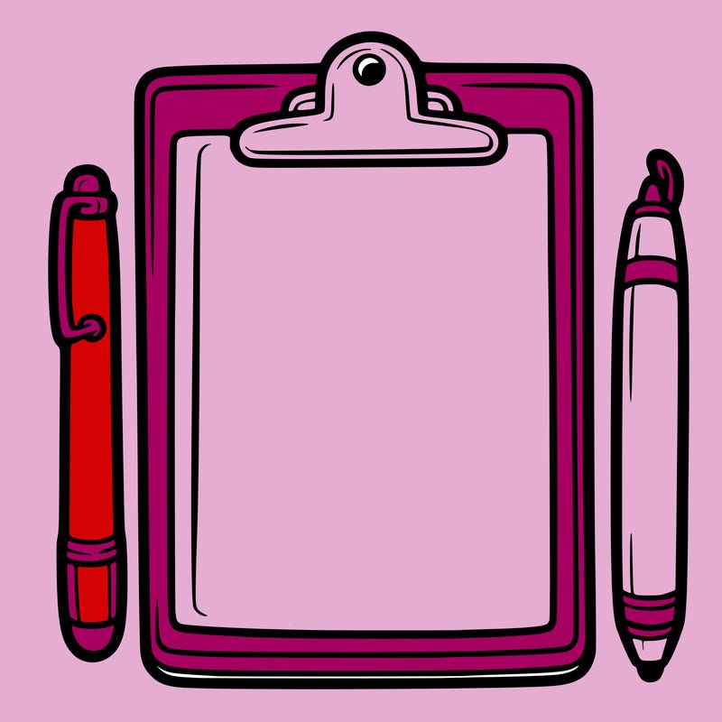 blank clip board with pen