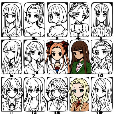 girls that look diffrent anime