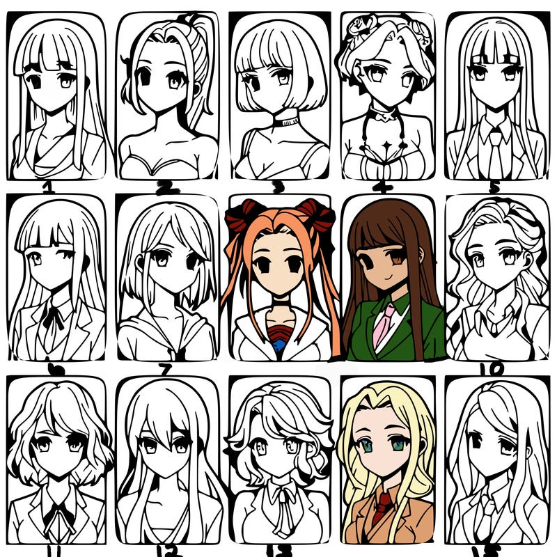 girls that look diffrent anime