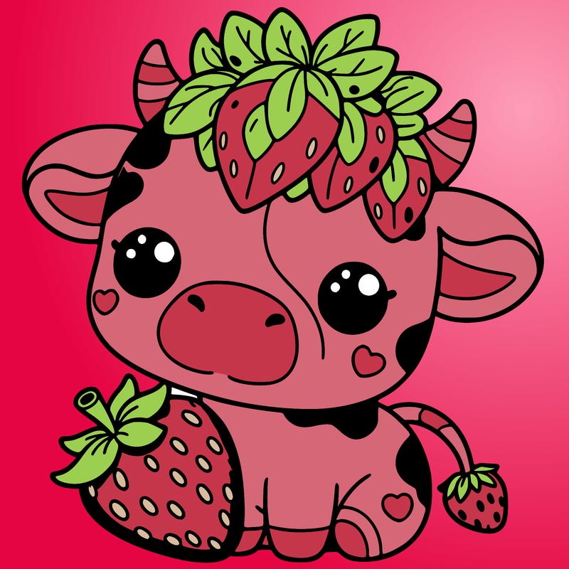cute strawberry cow