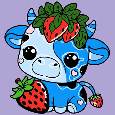 cute strawberry cow