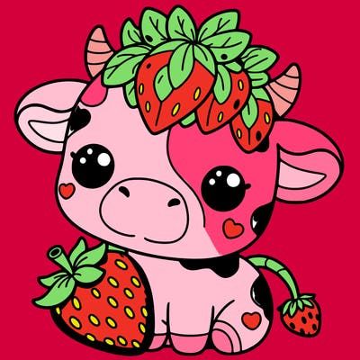 cute strawberry cow