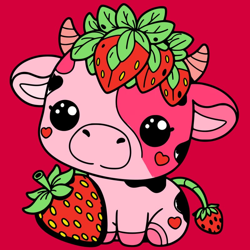 cute strawberry cow