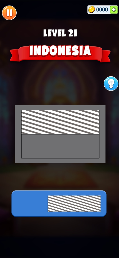 Flag Coloring Puzzle Games - Level 21 of Flag Coloring Puzzle Games showing the Indonesia flag puzzle