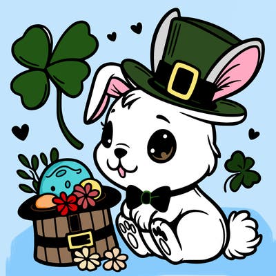 st. patrick's day, bunny.