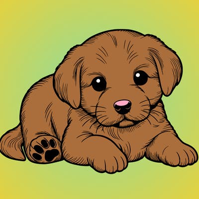 a cute realistic puppy