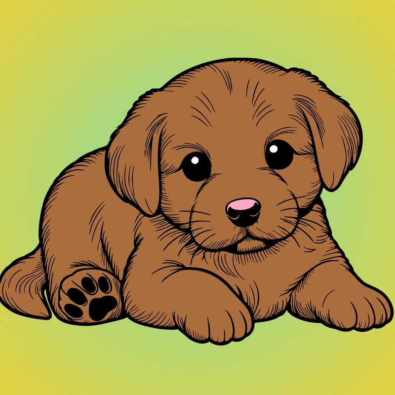 a cute realistic puppy