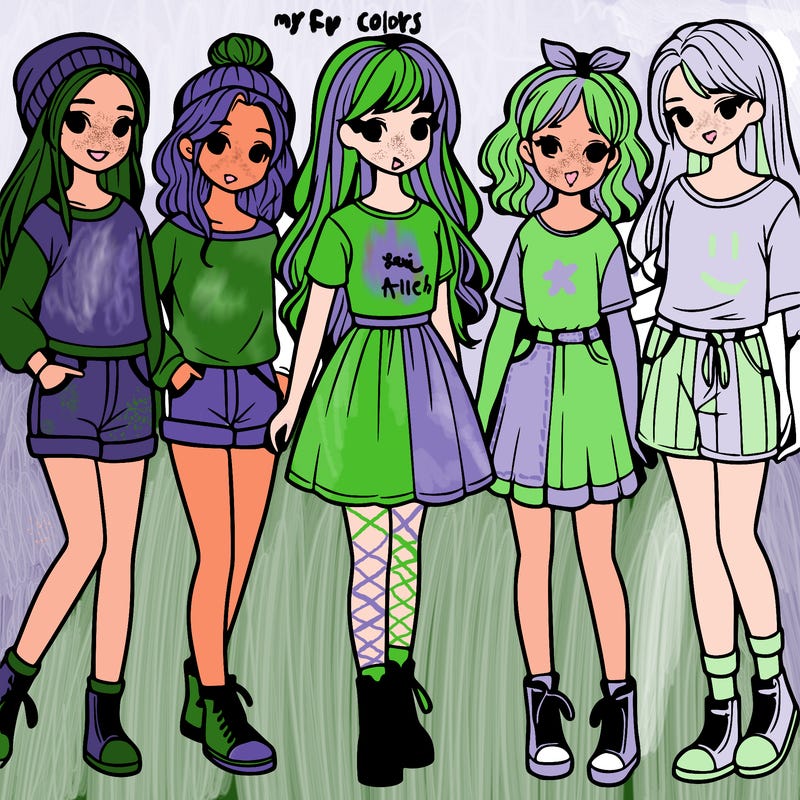 a group of five girls