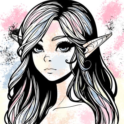 elf girl realistic dark fantasy