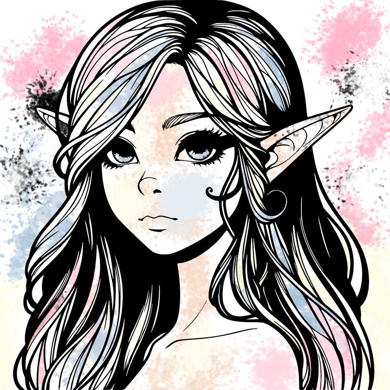 elf girl realistic dark fantasy