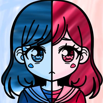 a split of a girl
