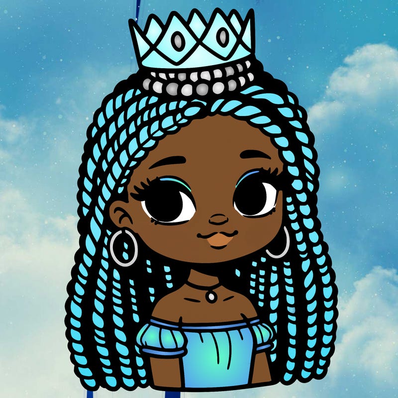 black girl with braids and crown