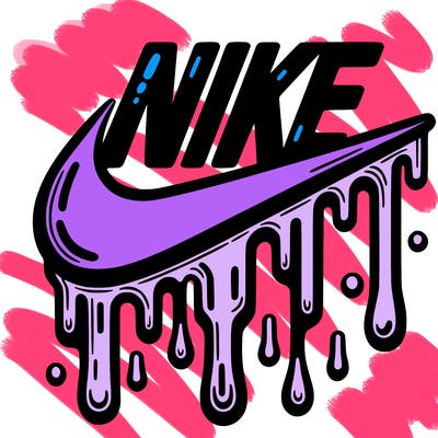 dripping nike logo