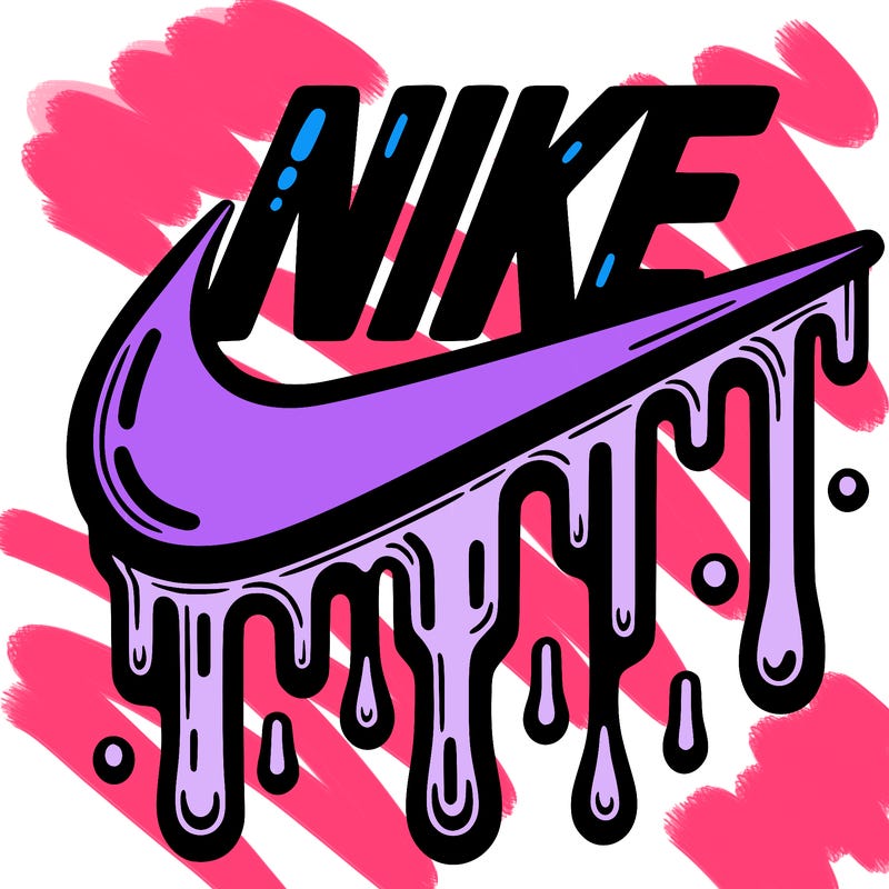 dripping nike logo