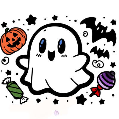 halloween cute little ghost