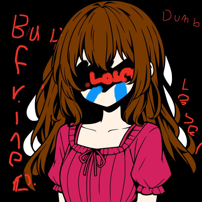 anime girl with no face