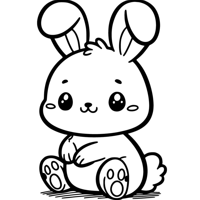 cute bunny with its paws folded