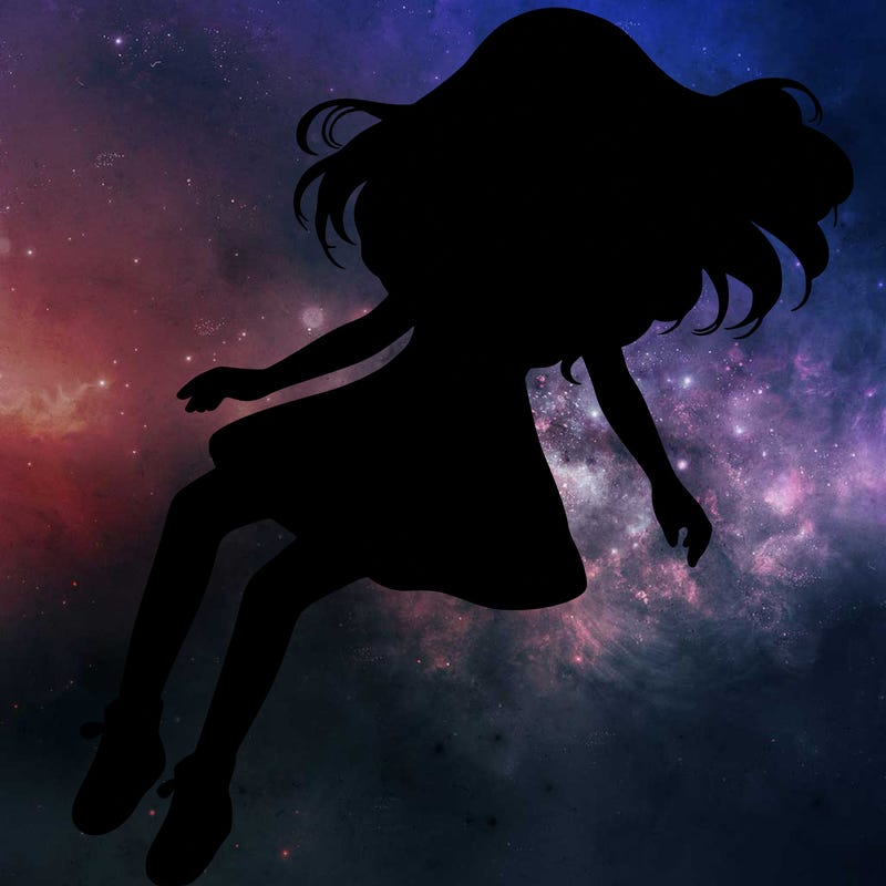 realistic girl floating