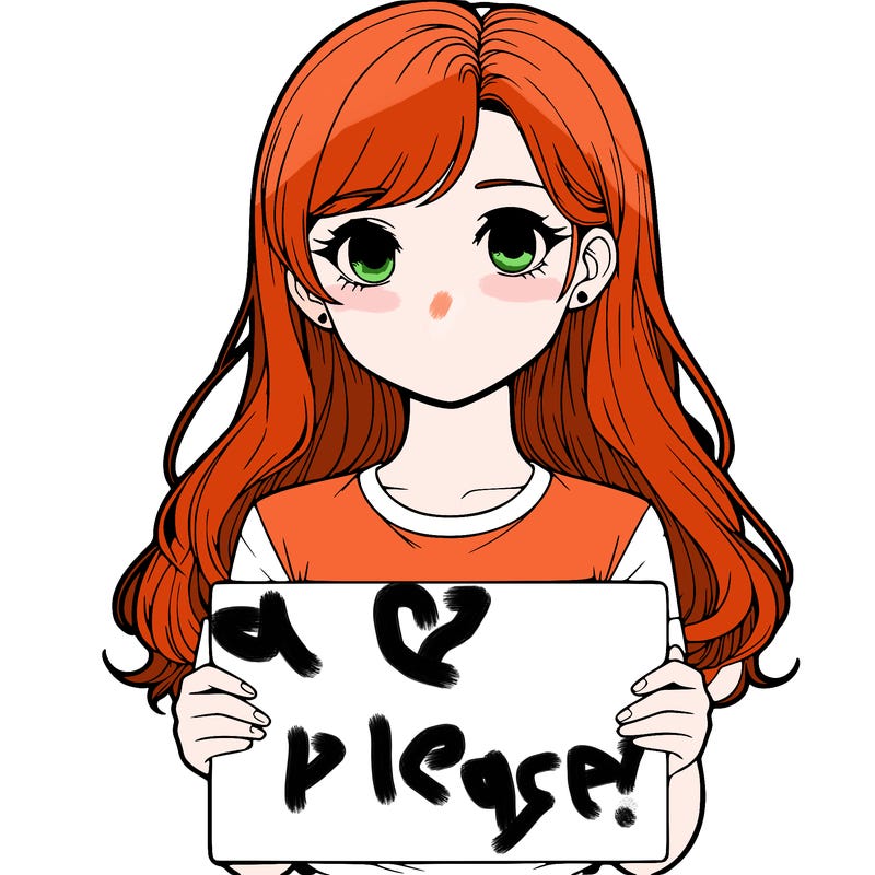realistic girl holding a sign