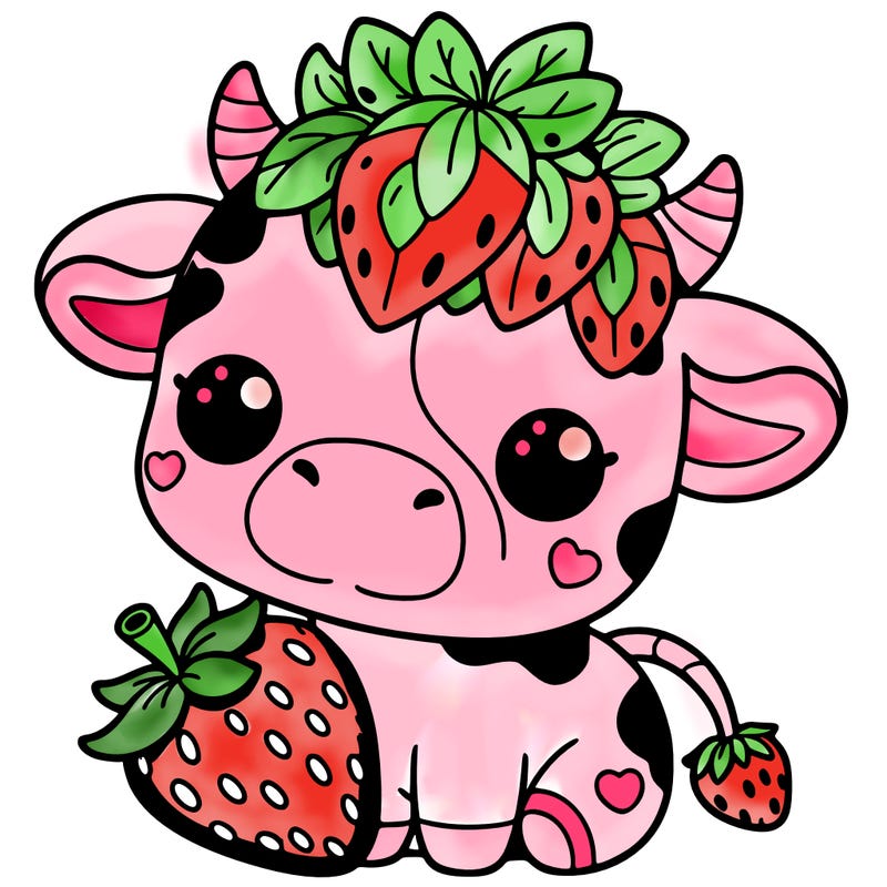 cute strawberry cow